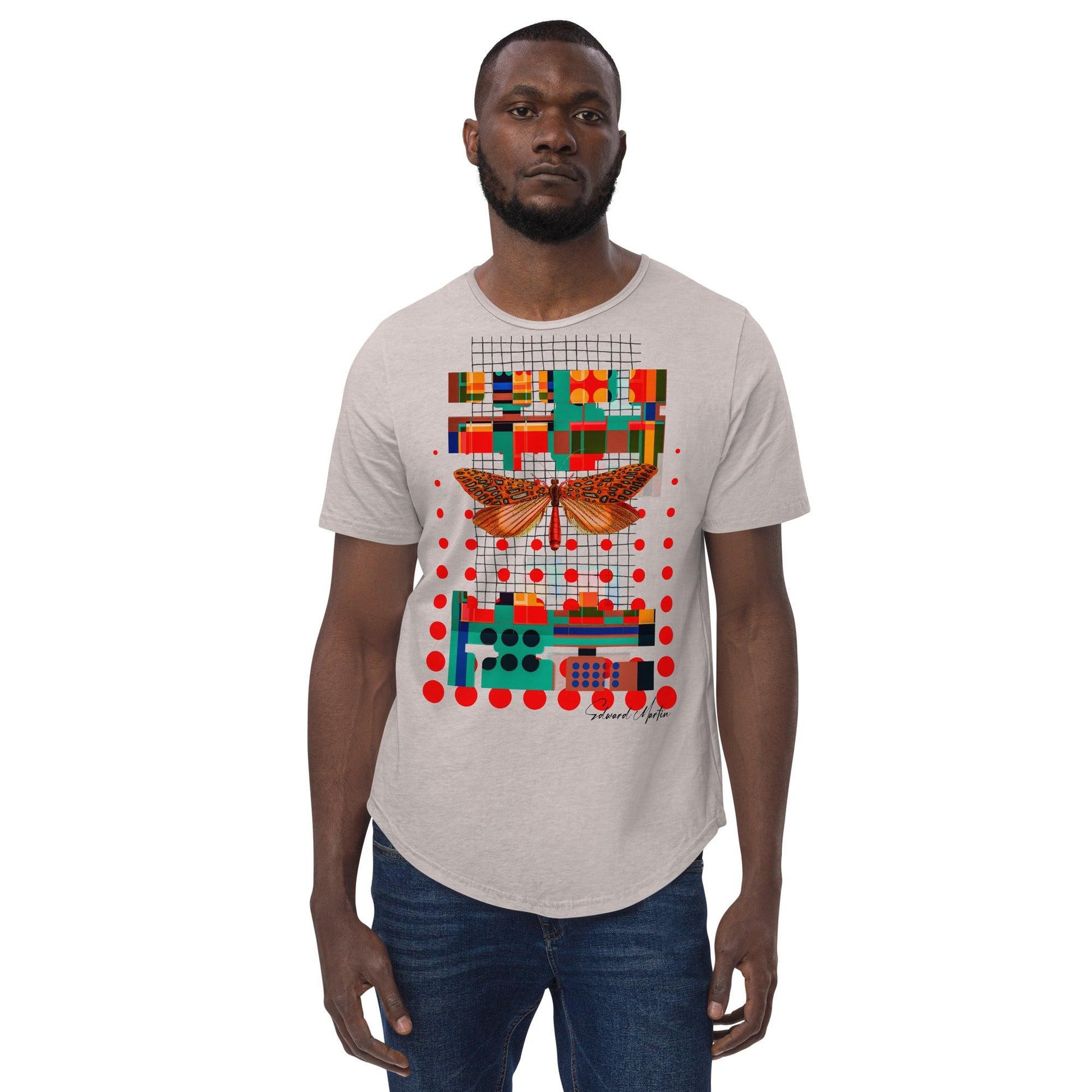 Men's Curved Hem T-Shirt-Metamorphosis by Edward Martin - Elementologie