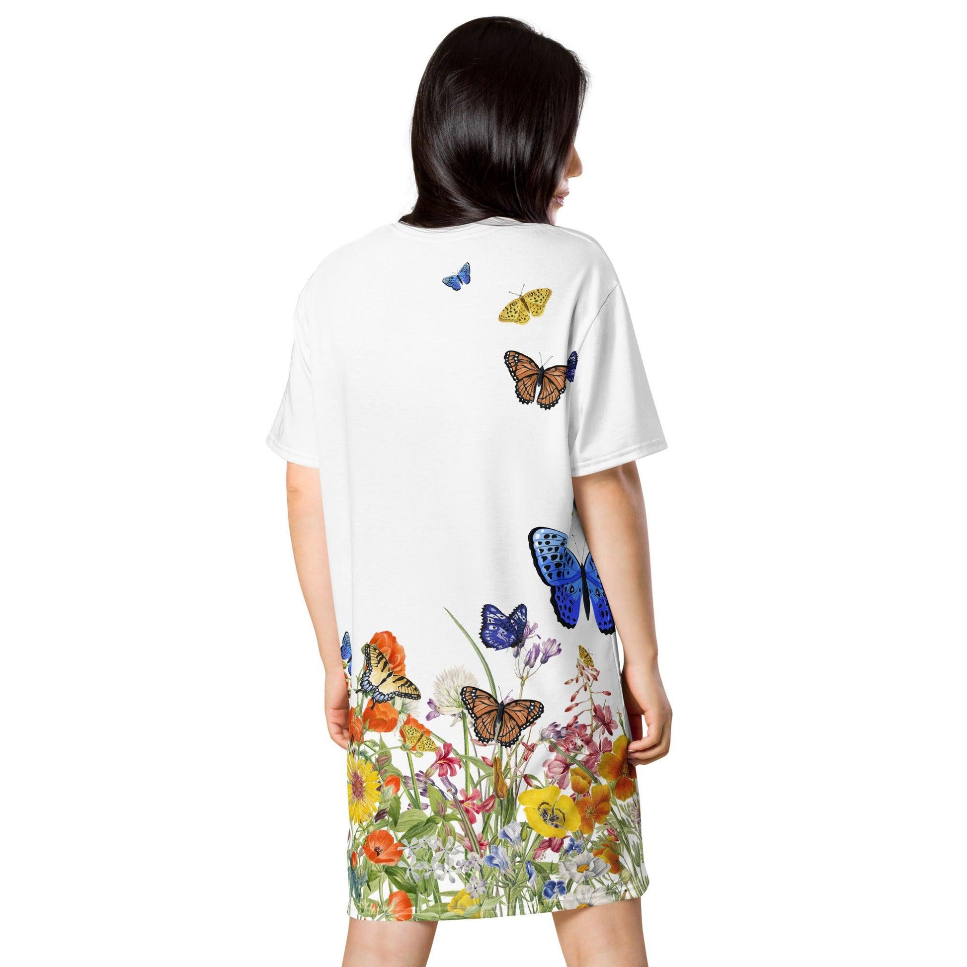 T-shirt dress-Butterfly Garden by Edward Martin - Elementologie