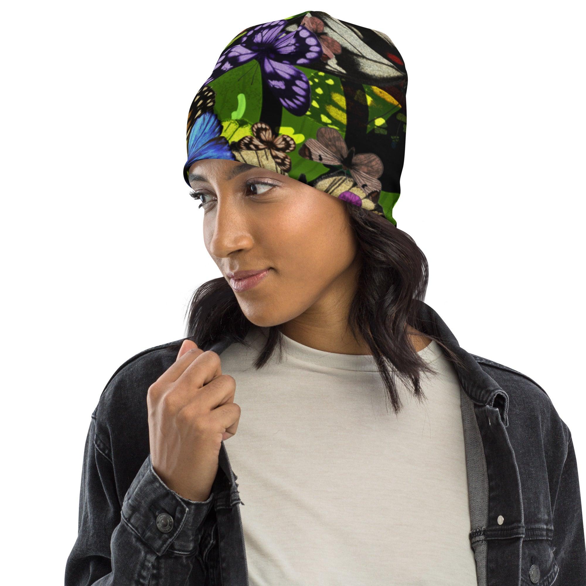 All-Over Print Beanie-Papillons by Edward Martin - Elementologie