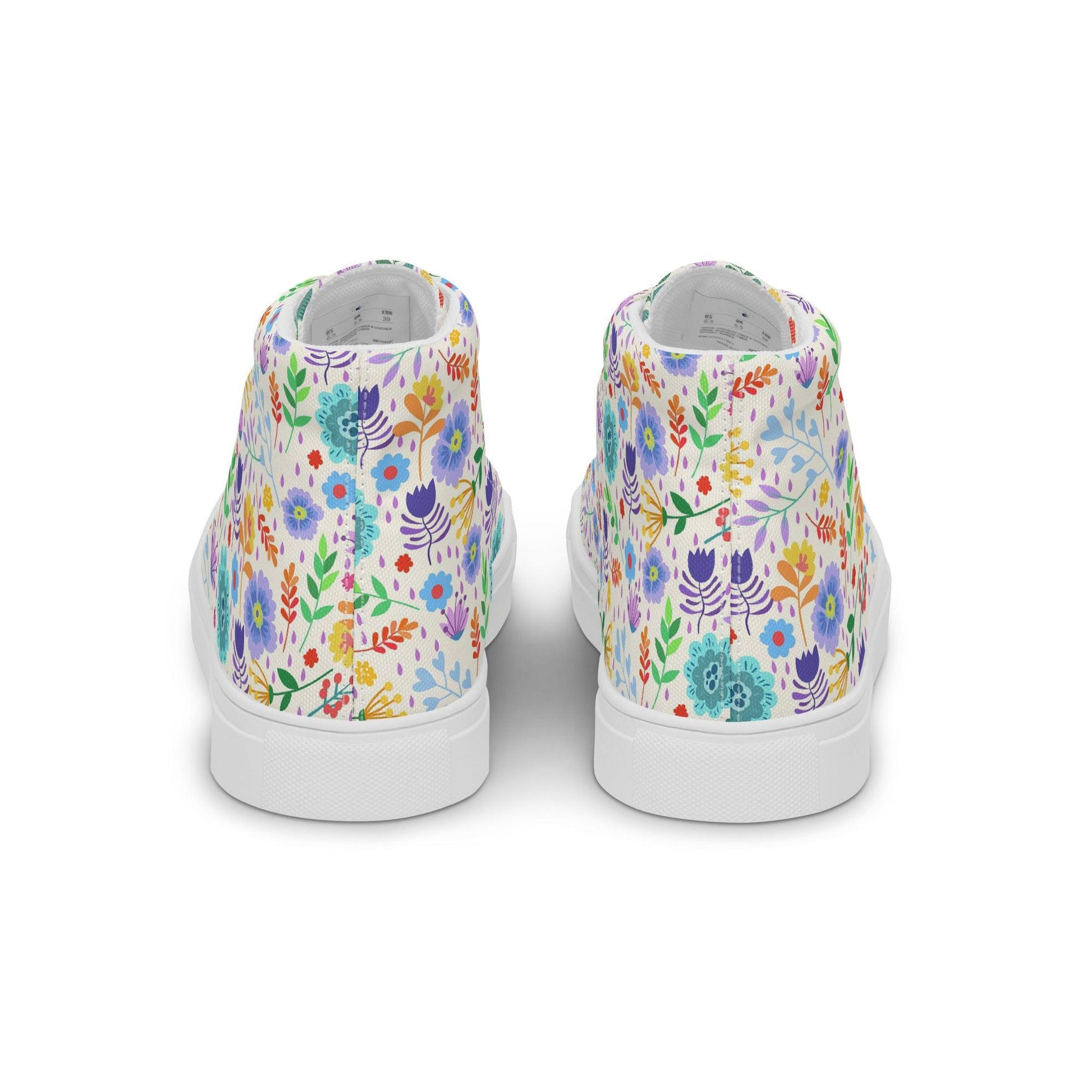 Women’s high top canvas shoes-Field of Flowers - Elementologie