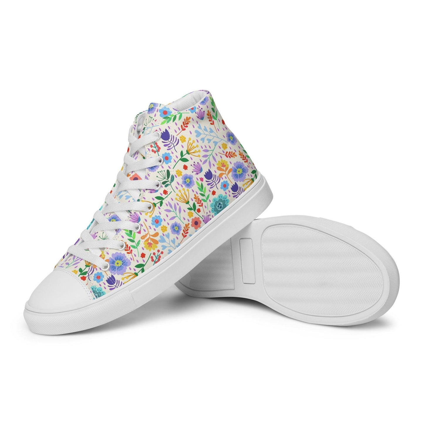 Women’s high top canvas shoes-Field of Flowers - Elementologie