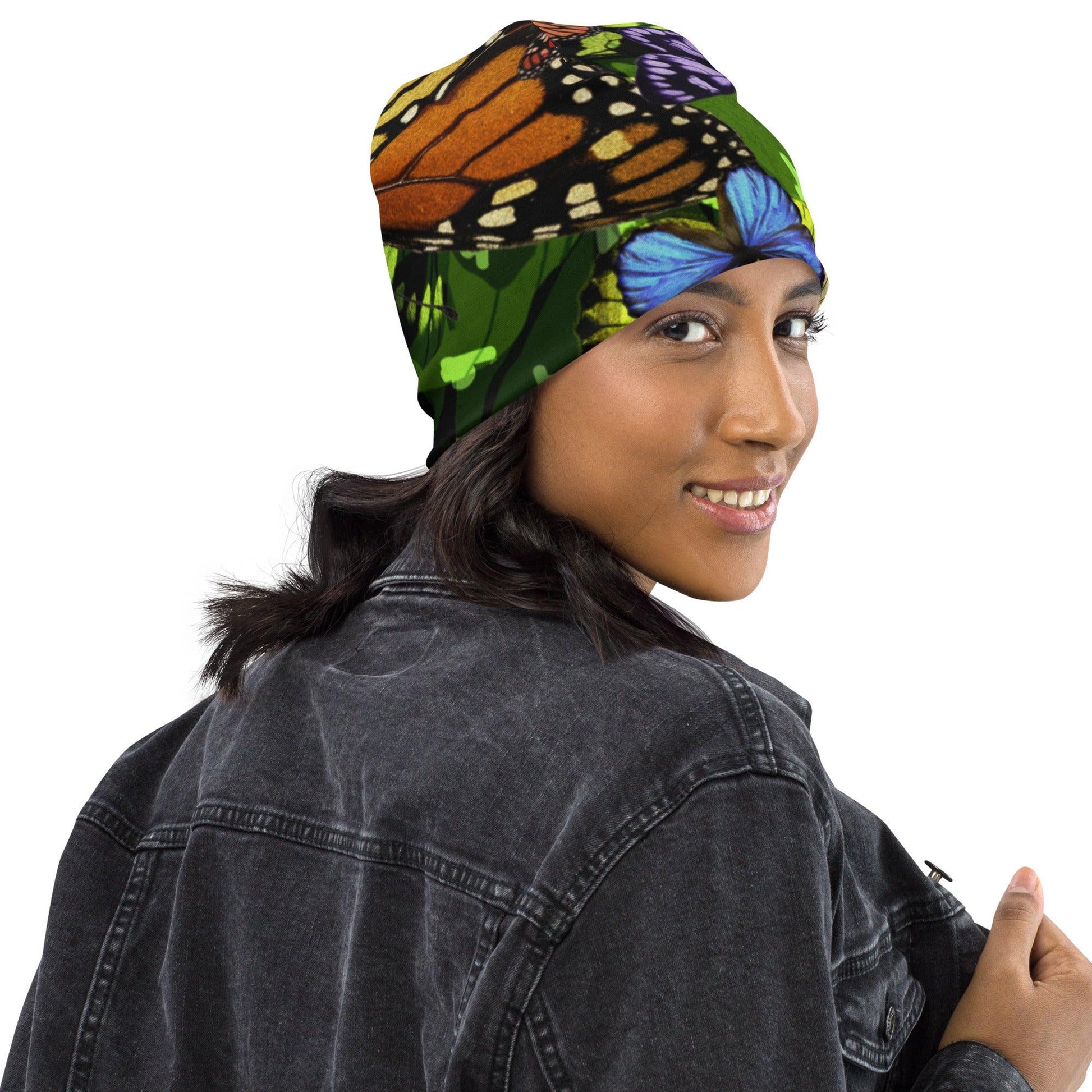 All-Over Print Beanie-Papillons by Edward Martin - Elementologie