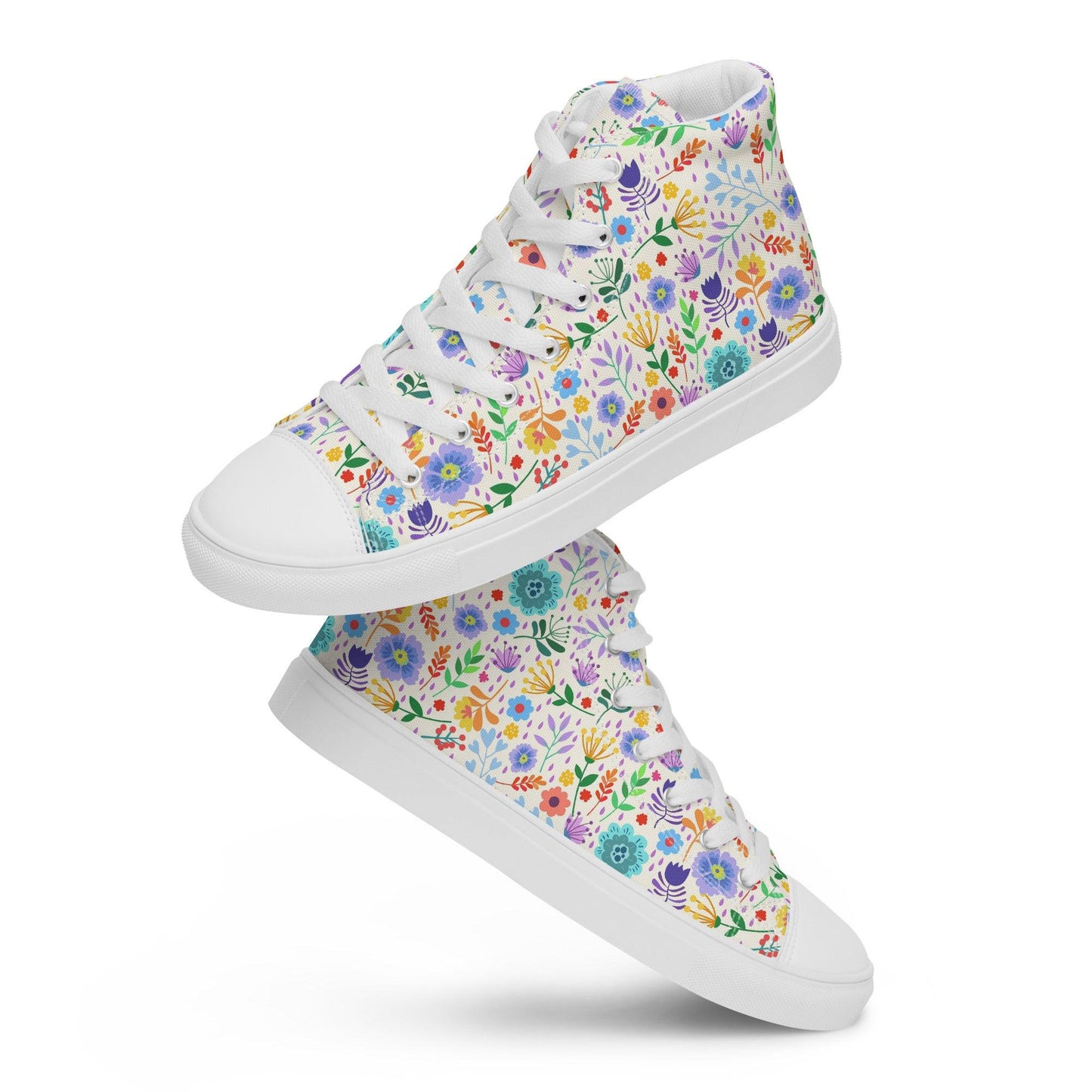 Women’s high top canvas shoes-Field of Flowers - Elementologie