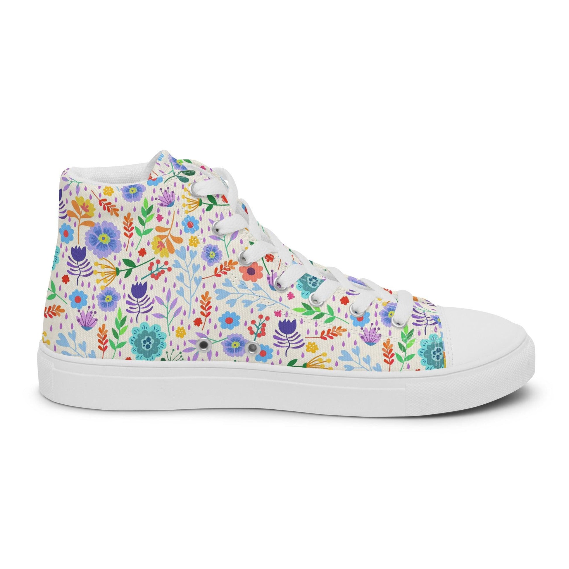 Women’s high top canvas shoes-Field of Flowers - Elementologie