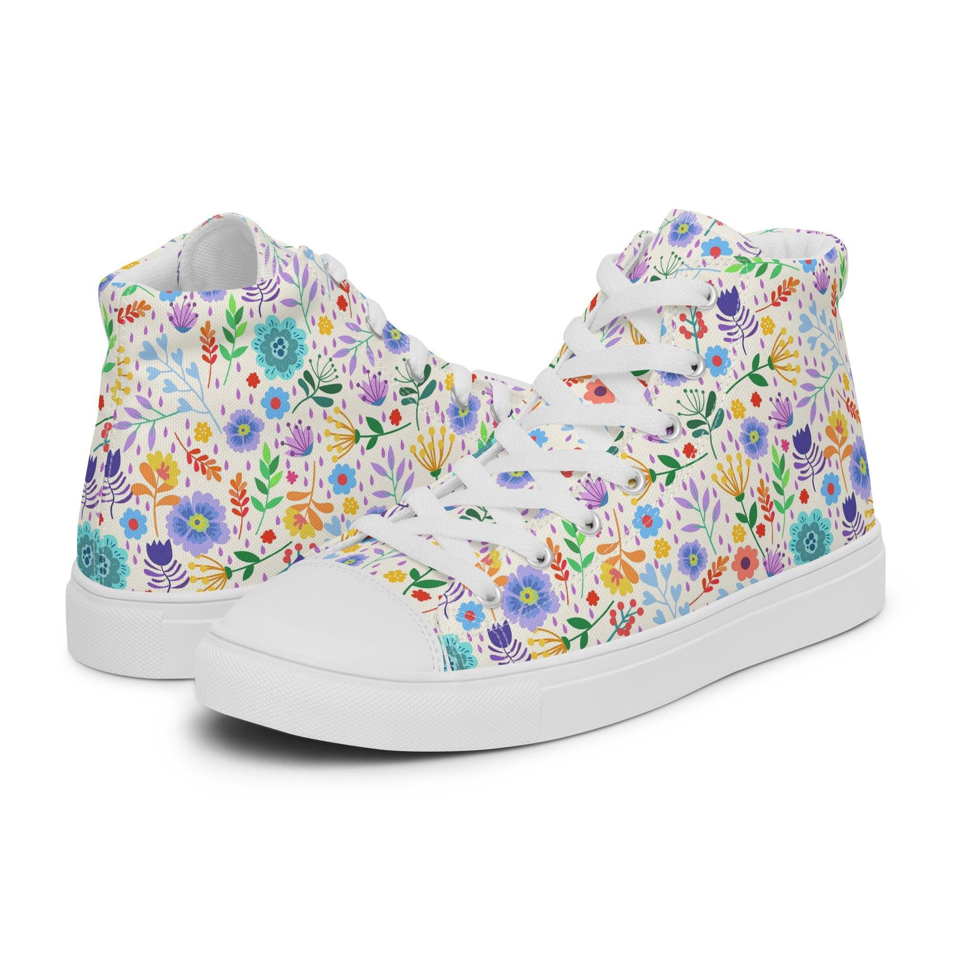 Women’s high top canvas shoes-Field of Flowers - Elementologie