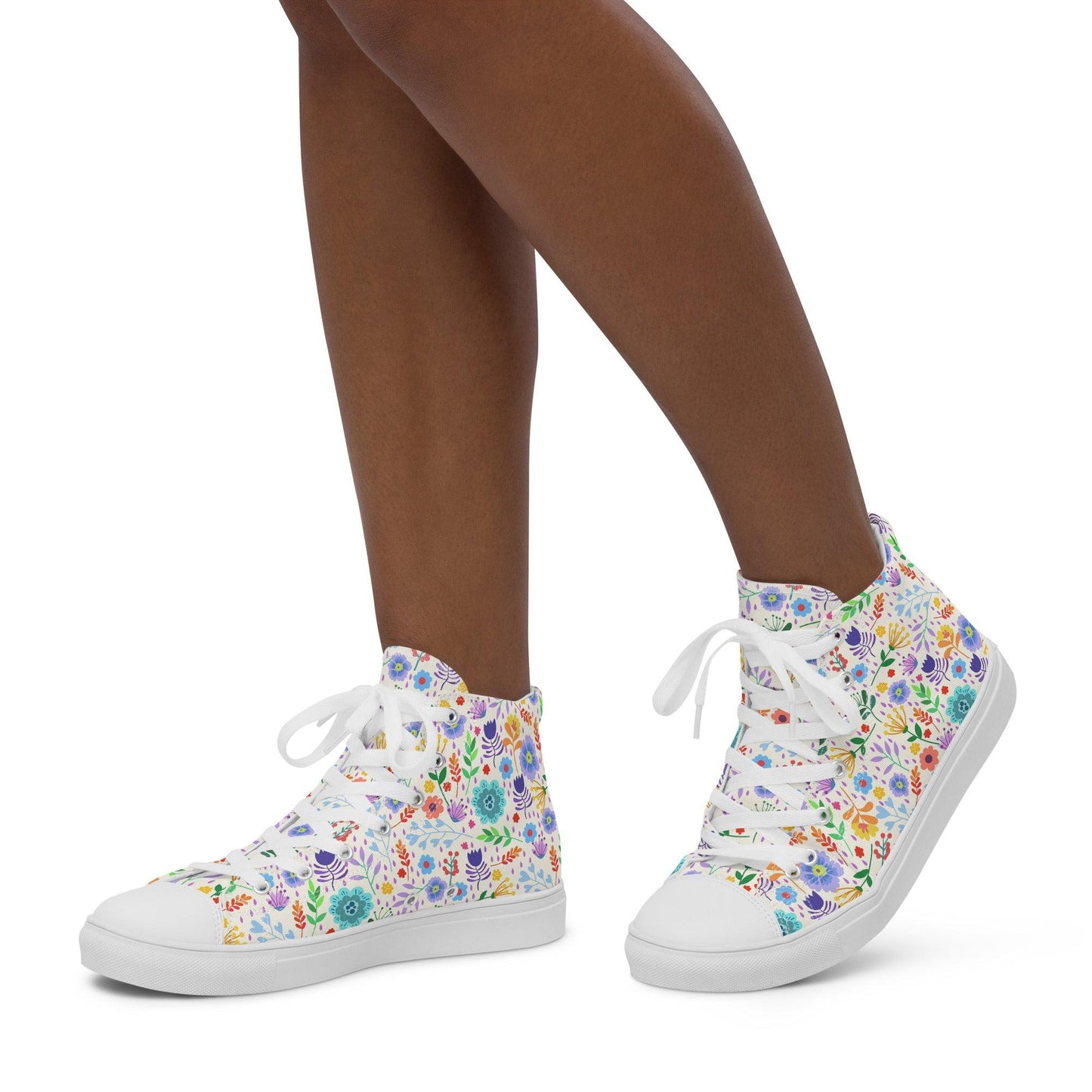 Women’s high top canvas shoes-Field of Flowers - Elementologie