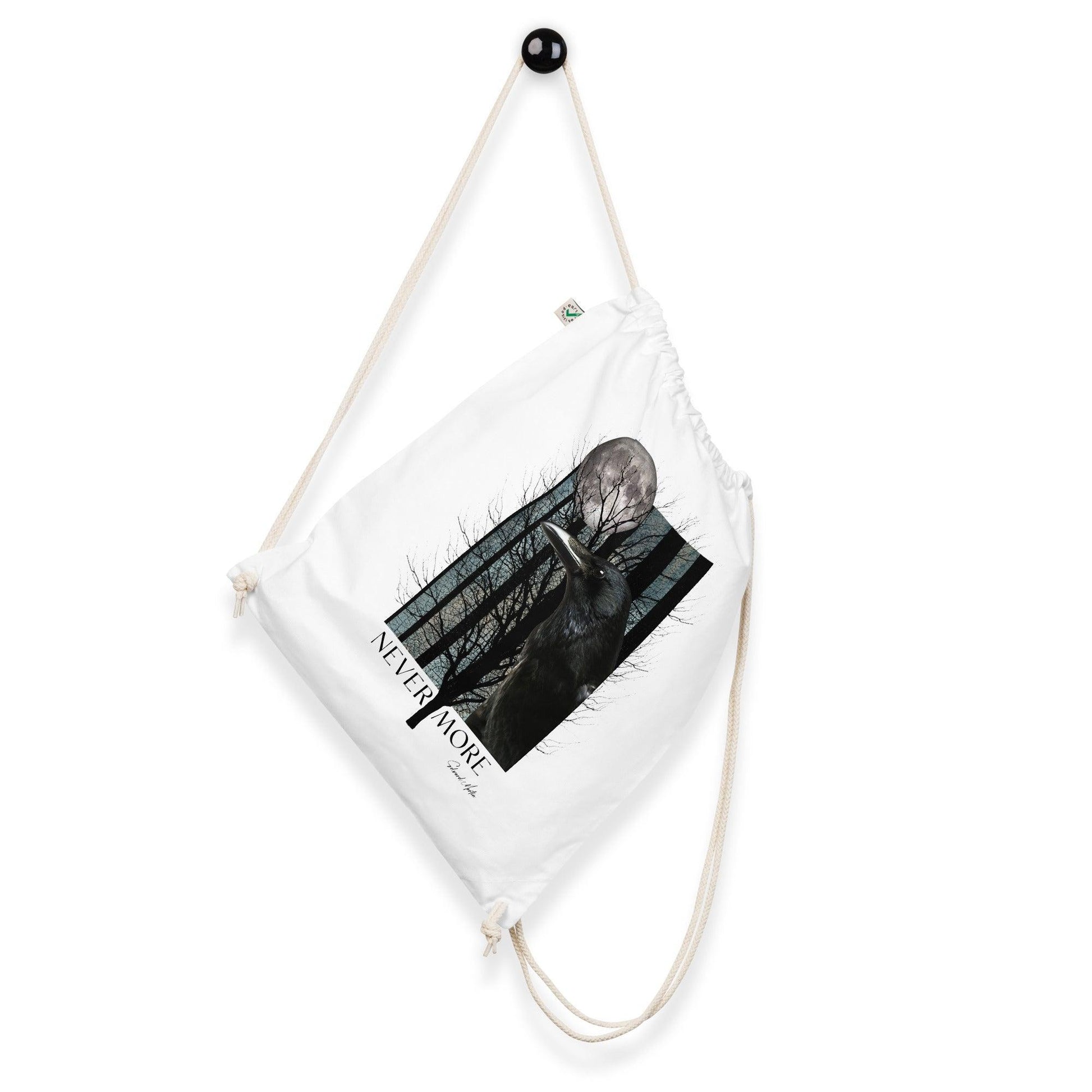 Organic cotton drawstring bag-Never More by Edward Martin - Elementologie