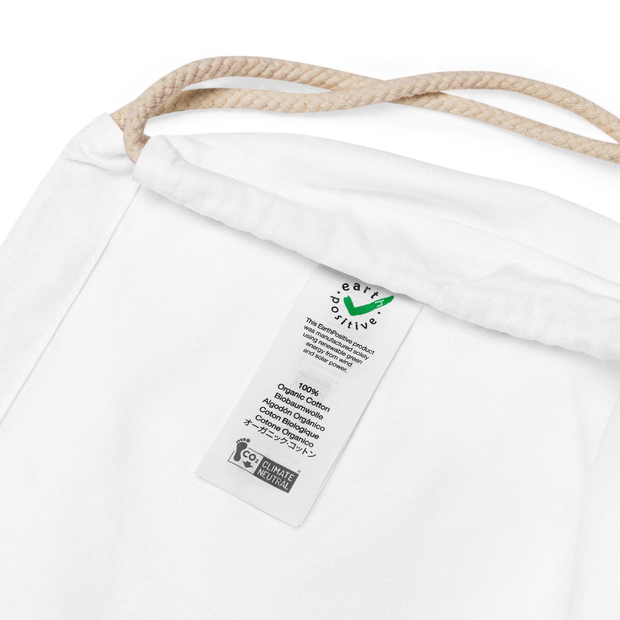 Organic cotton drawstring bag-Never More by Edward Martin - Elementologie