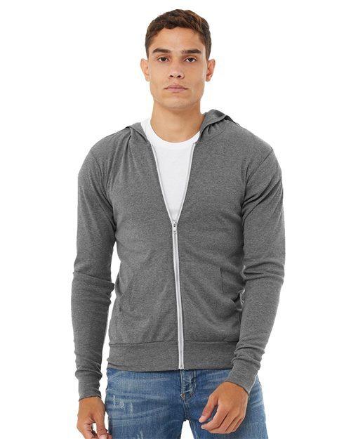 Unisex Triblend Full-Zip Hooded Tee-Male Form No.01 - Elementologie