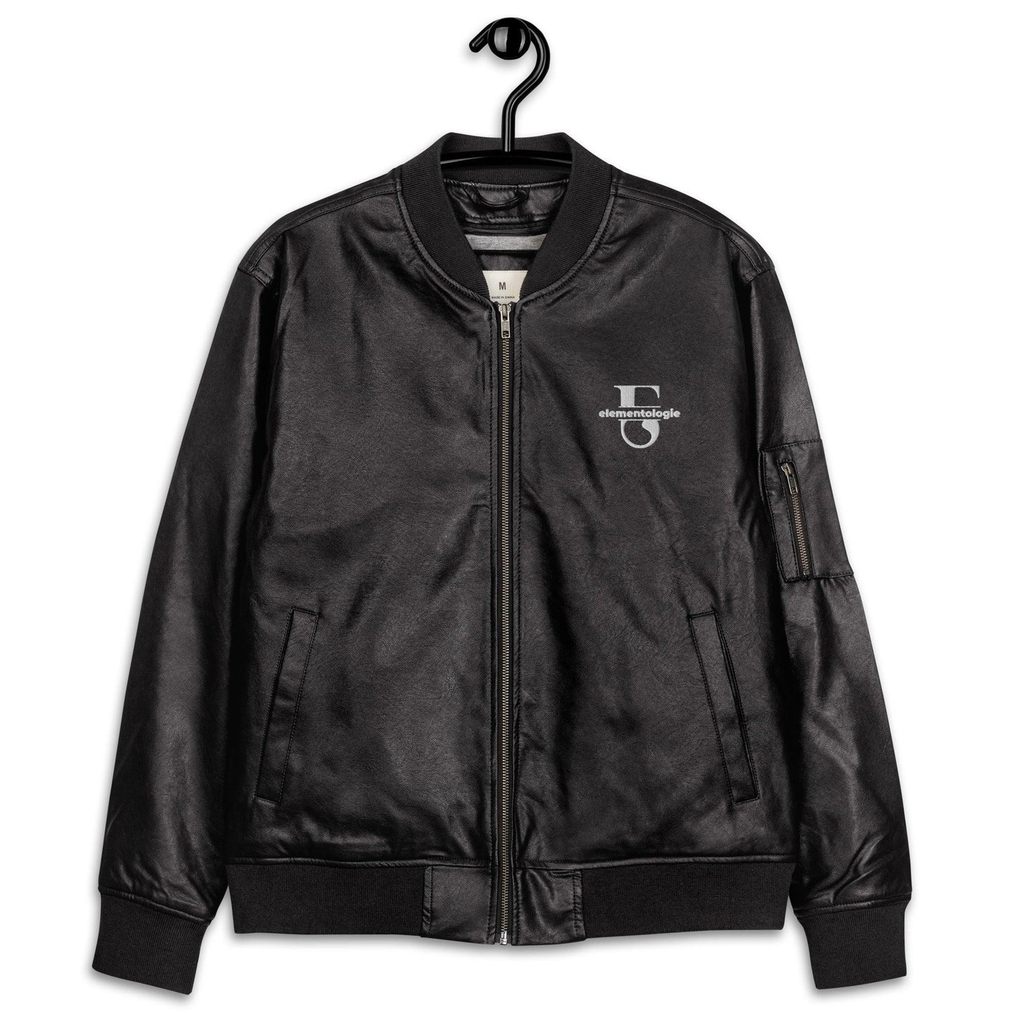 Leather Bomber Jacket-Elementologie Monogram - Elementologie