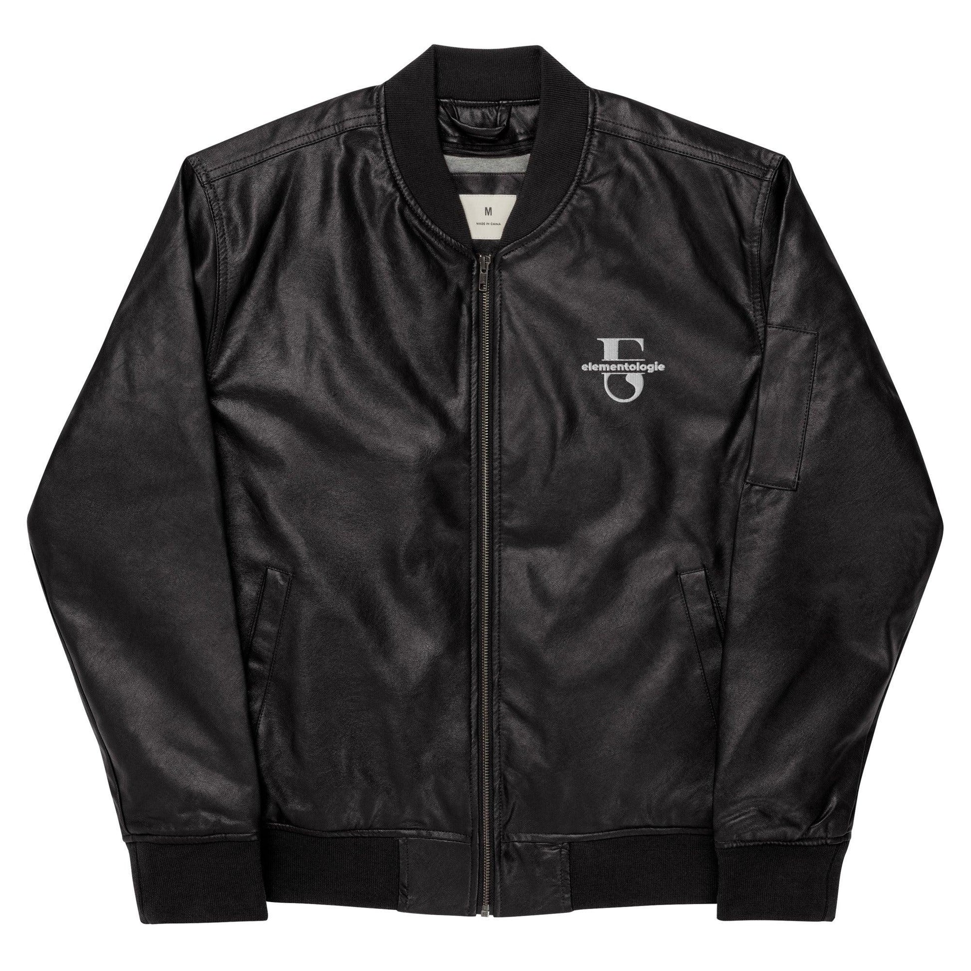 Leather Bomber Jacket-Elementologie Monogram - Elementologie