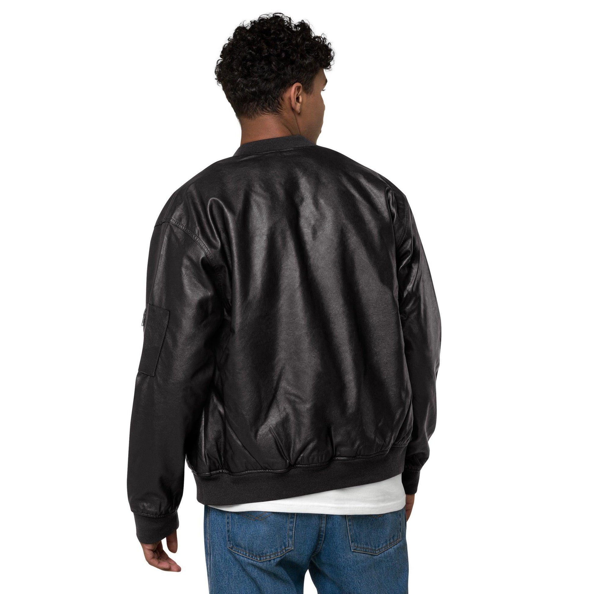 Leather Bomber Jacket-Elementologie Monogram - Elementologie