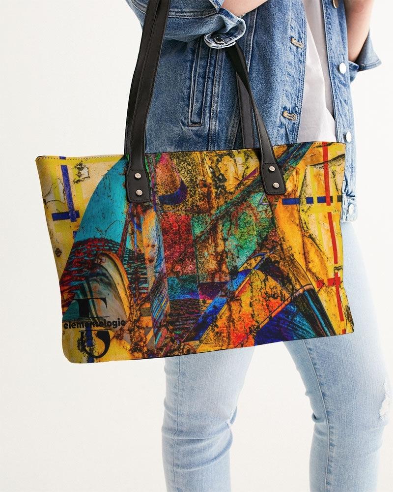 Stylish Tote-Abstract Collage No.196 by Edward Martin - Elementologie