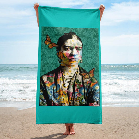 Towel-Frida Collage by Edward Martin - Elementologie