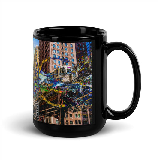 Black Glossy Mug-Abstract No.47 - Elementologie