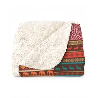 Sherpa Fleece Blanket-Tribal Patchwork - Elementologie