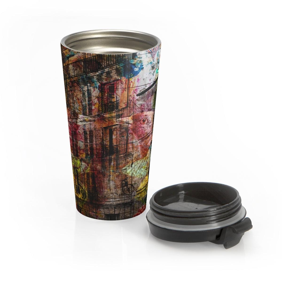 Stainless Steel Travel Mug-15 oz-Abstract No.08 - Elementologie