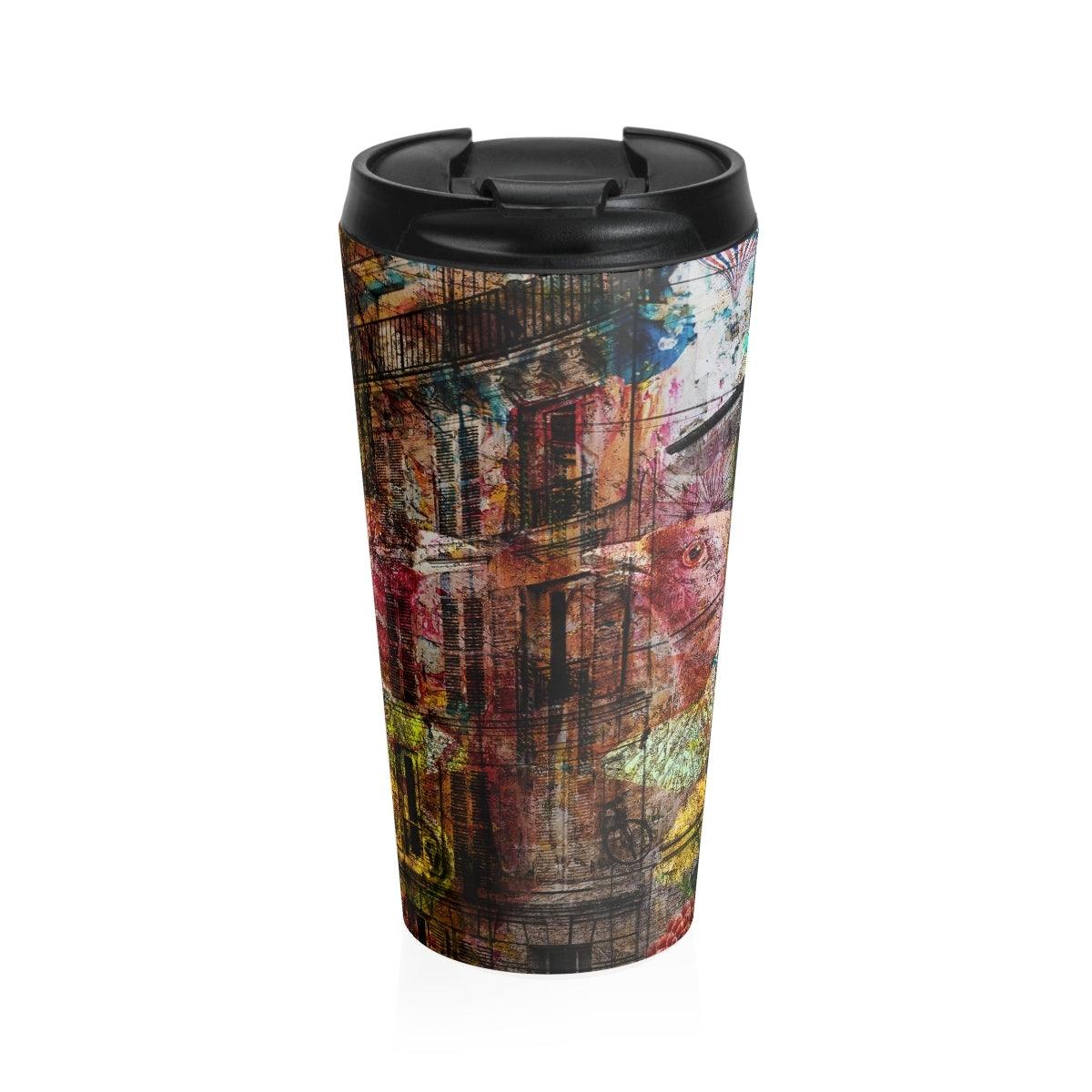 Stainless Steel Travel Mug-15 oz-Abstract No.08 - Elementologie