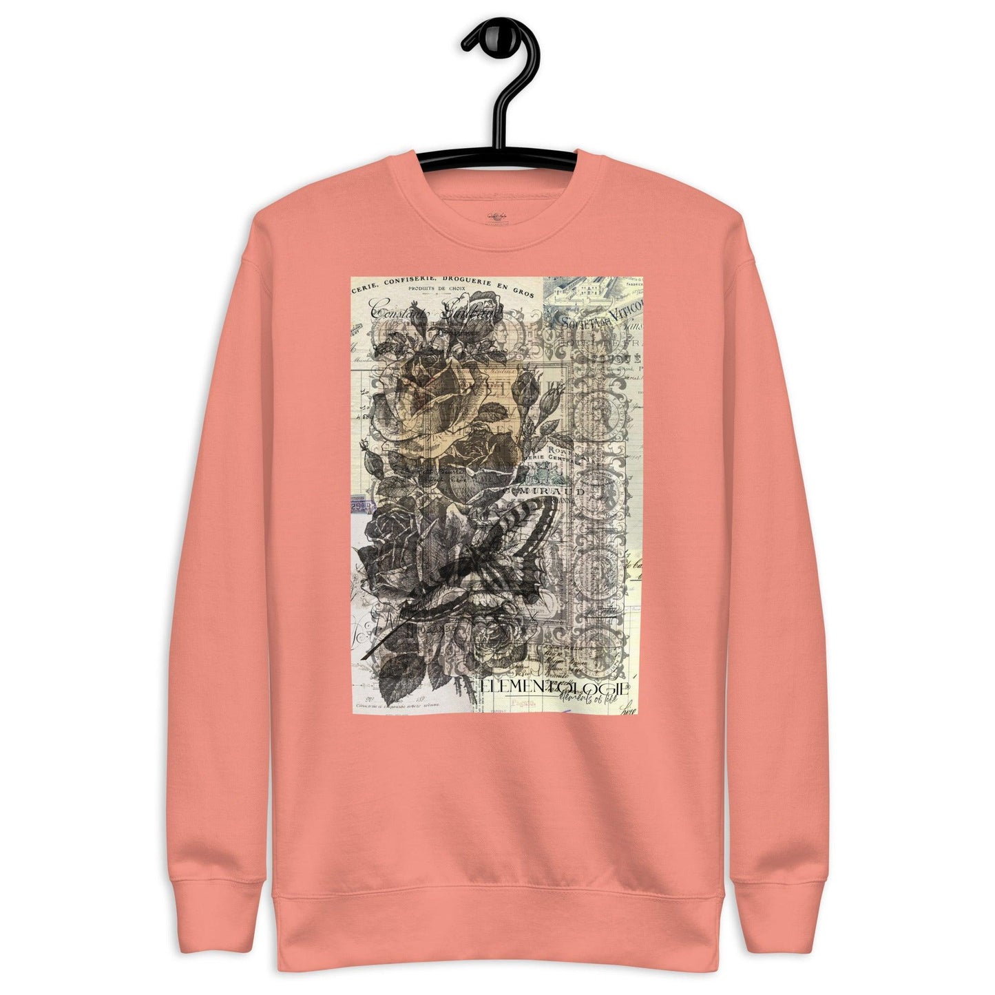 Unisex Premium Sweatshirt-Vintage Rose Collage - Elementologie