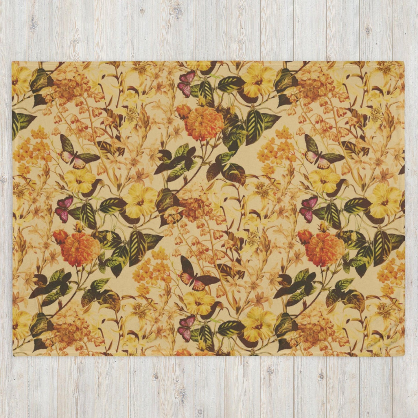 Throw Blanket-Vintage Flowers - Elementologie