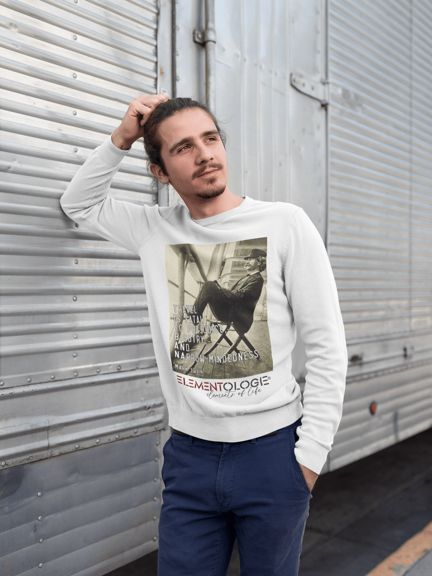 Unisex Premium Sweatshirt-Mark Twain-Travel - Elementologie