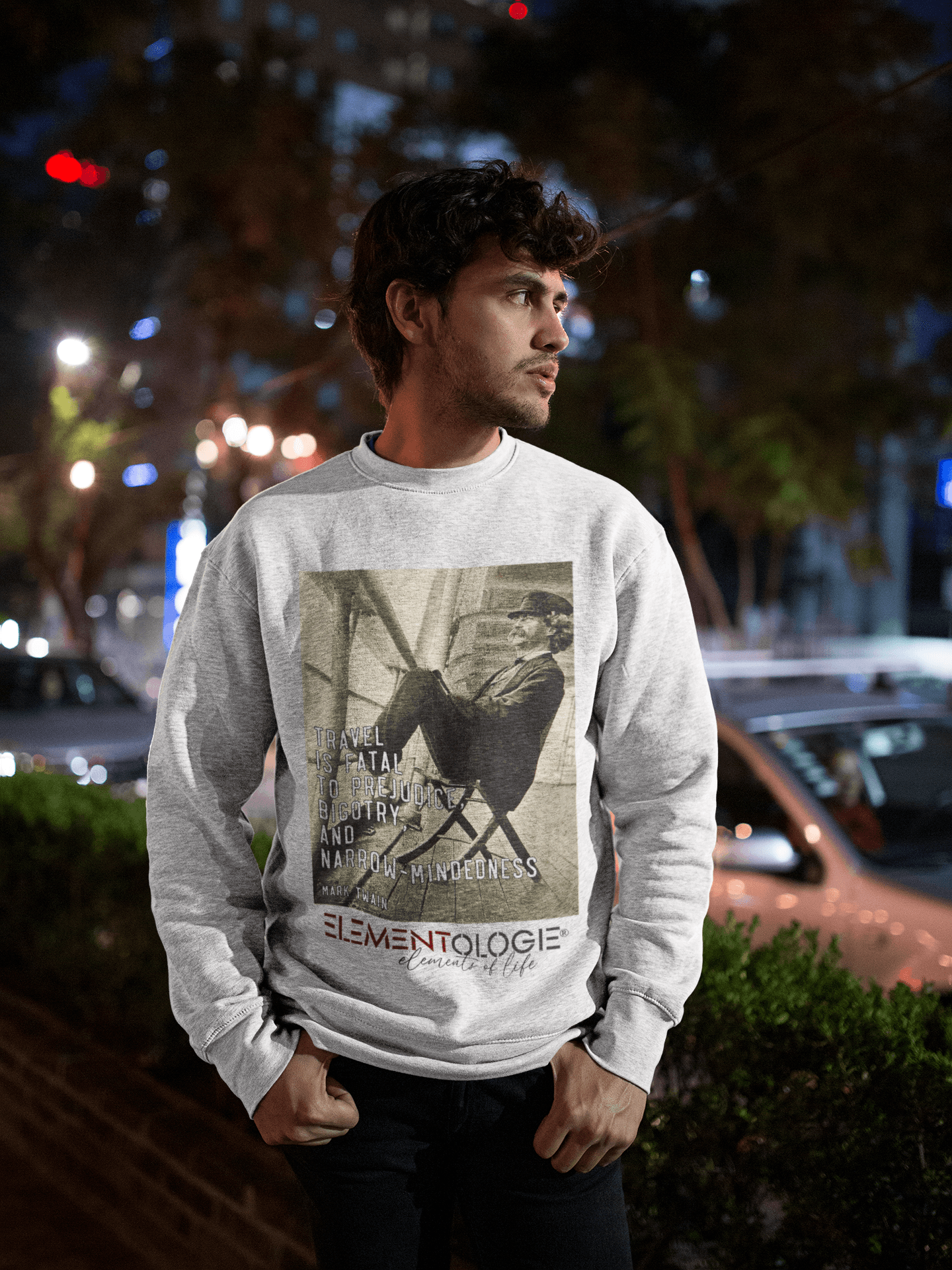 Unisex Premium Sweatshirt-Mark Twain-Travel - Elementologie