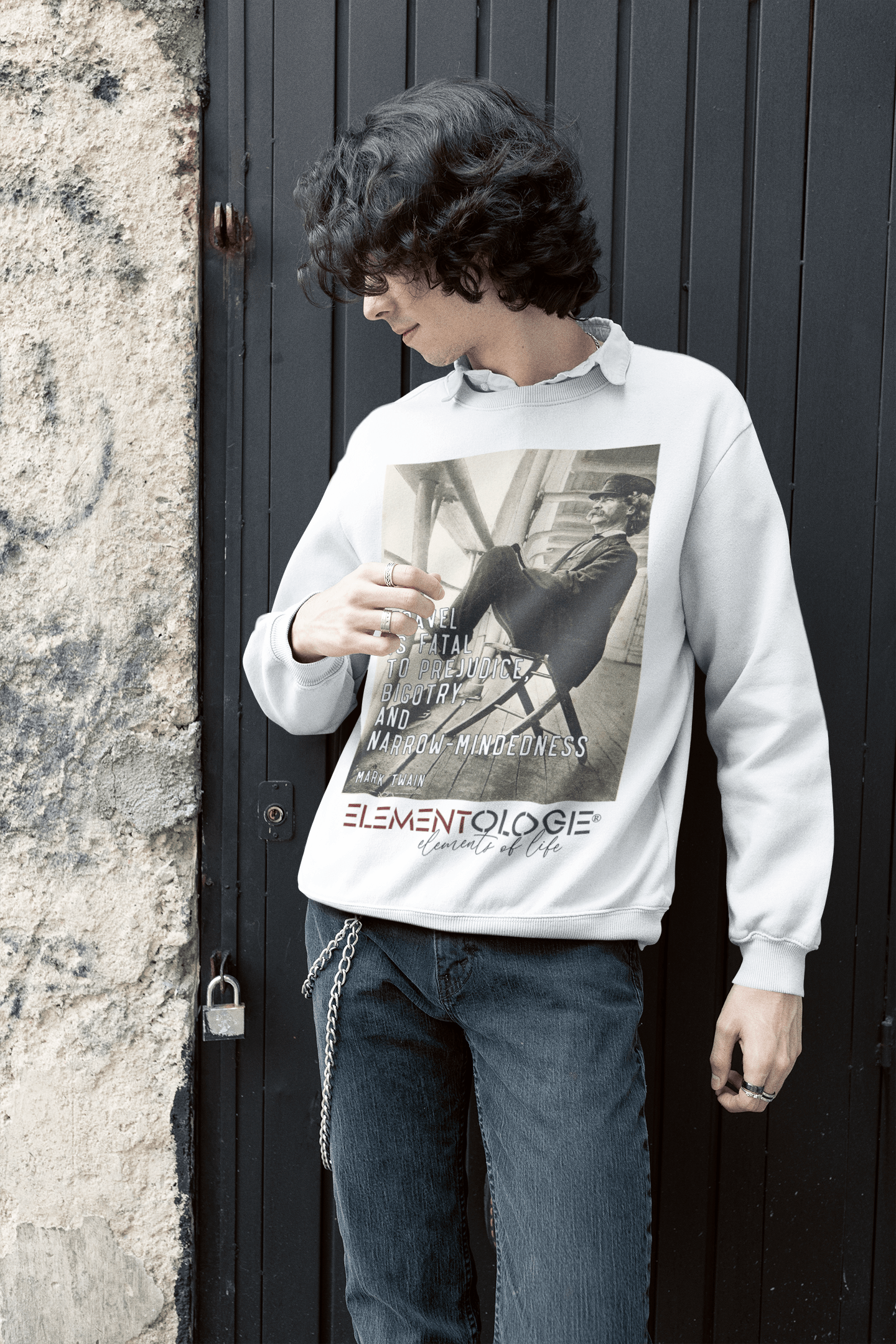 Unisex Premium Sweatshirt-Mark Twain-Travel - Elementologie