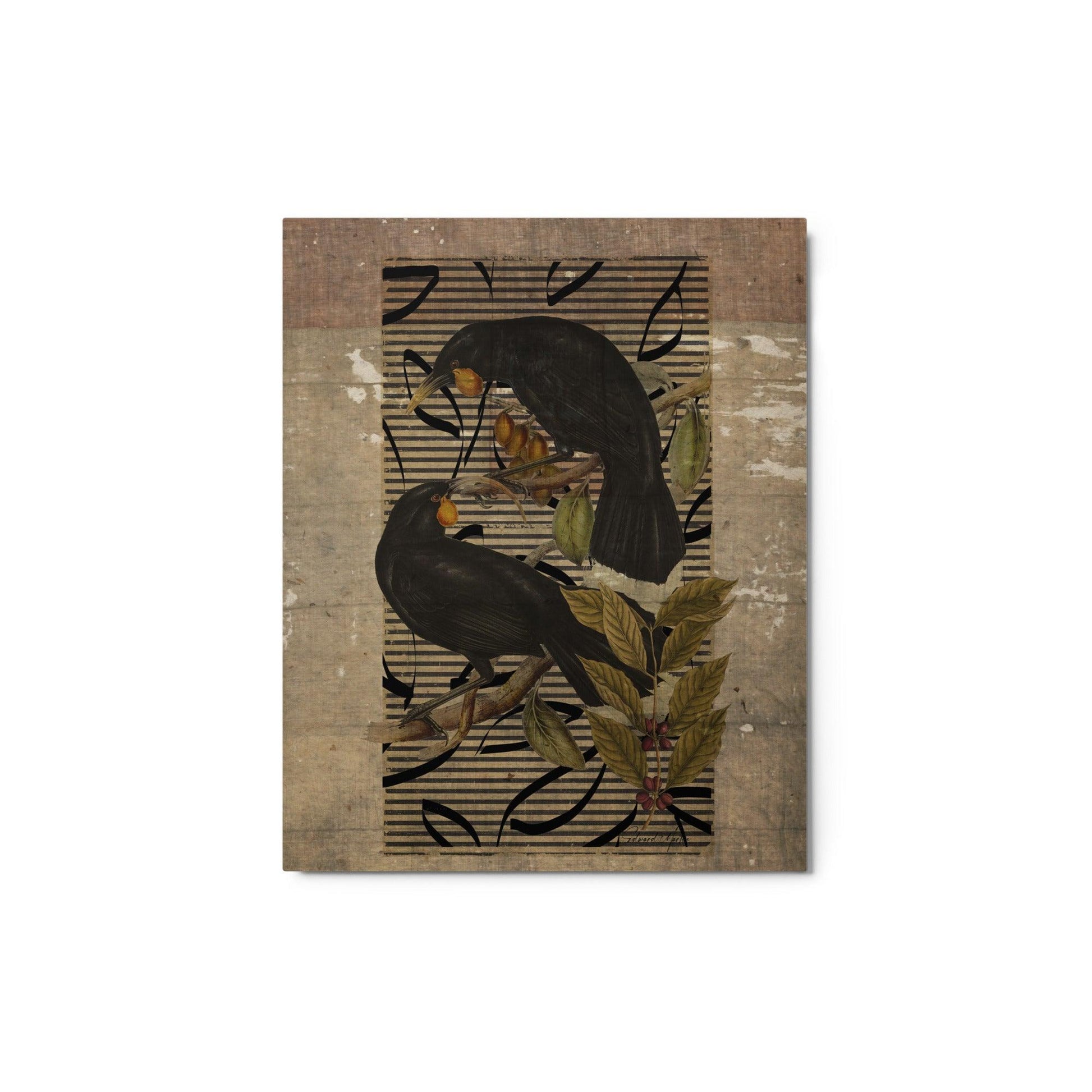 Metal Print-Vintage Black Birds - Elementologie