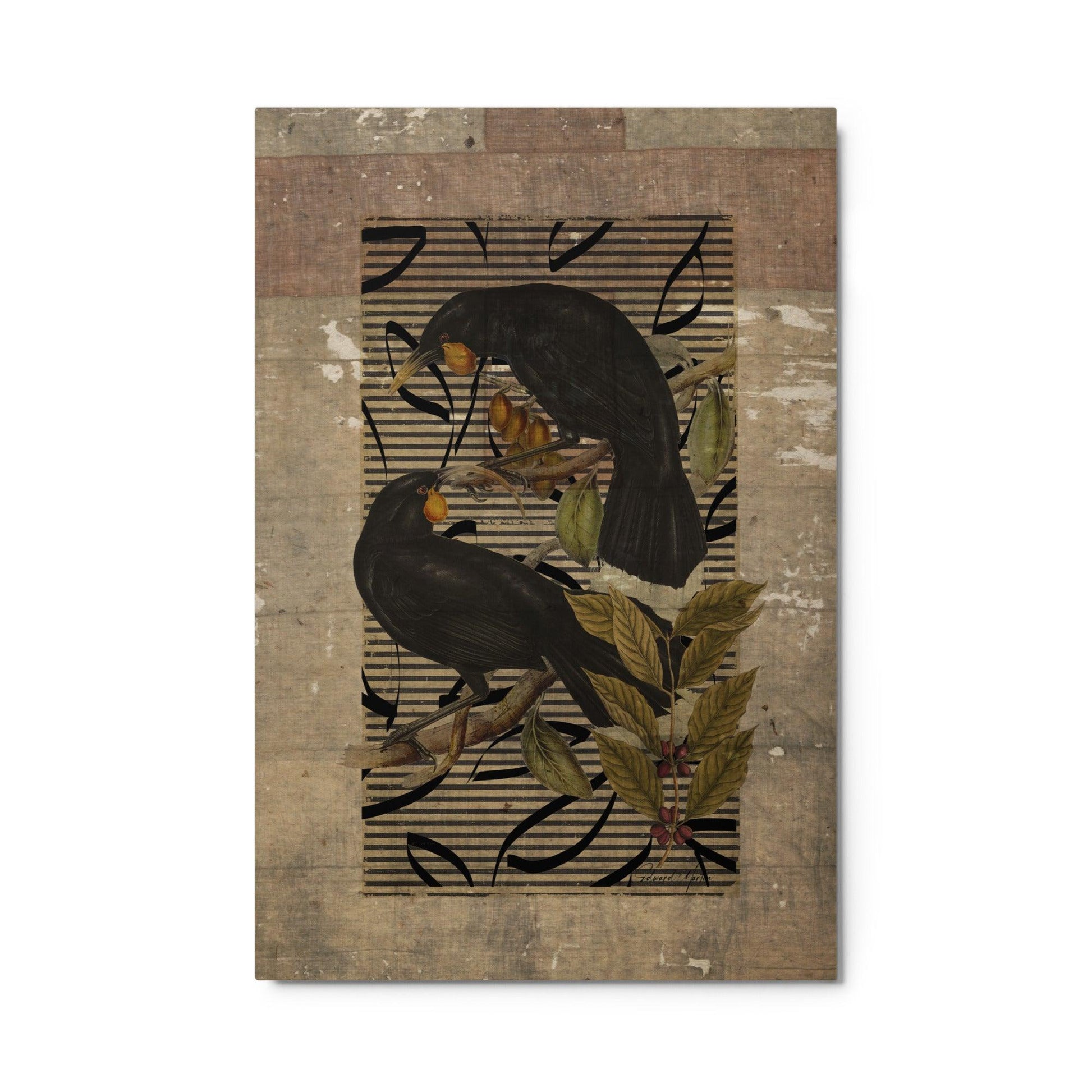 Metal Print-Vintage Black Birds - Elementologie