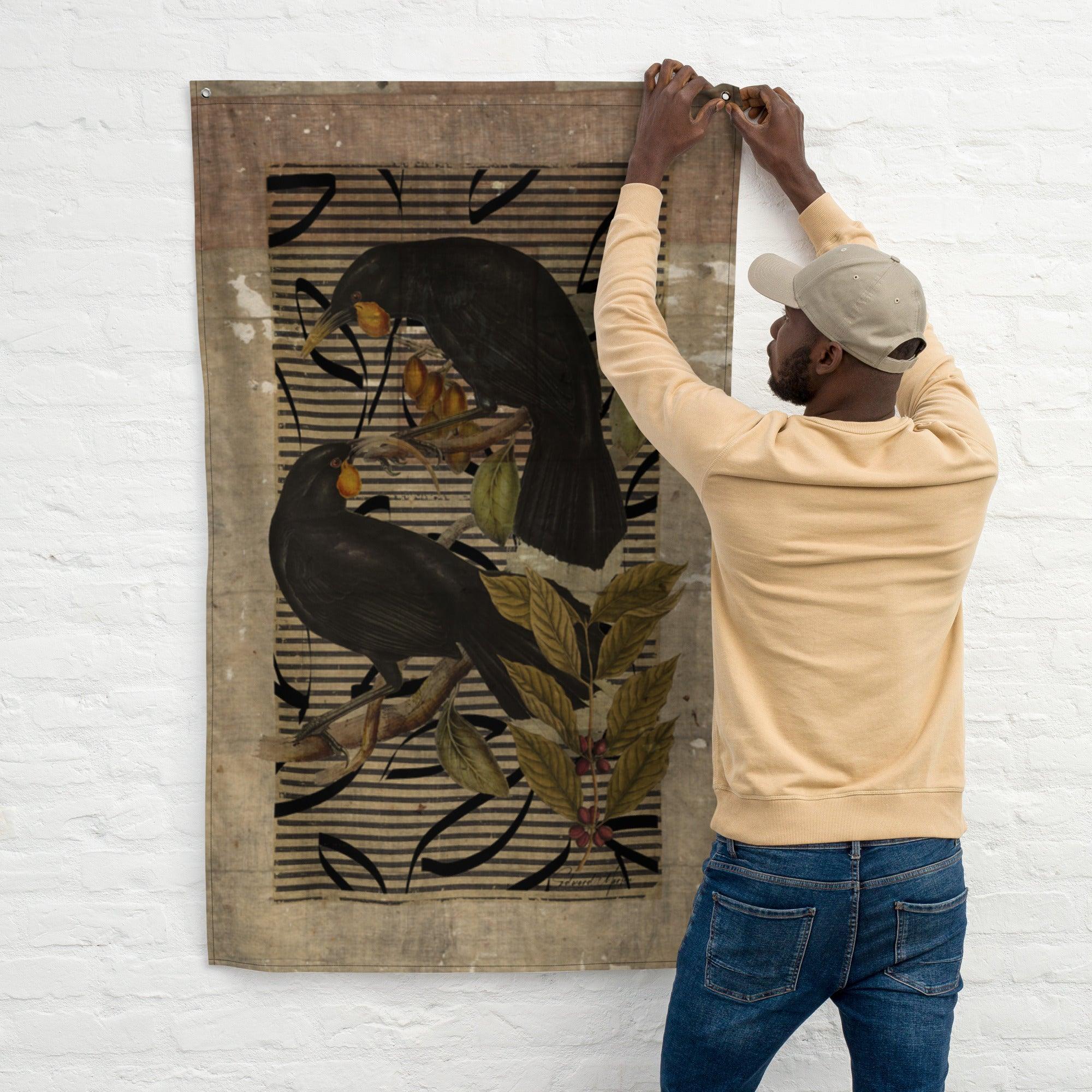 Tapestry-Vintage Black Birds - Elementologie