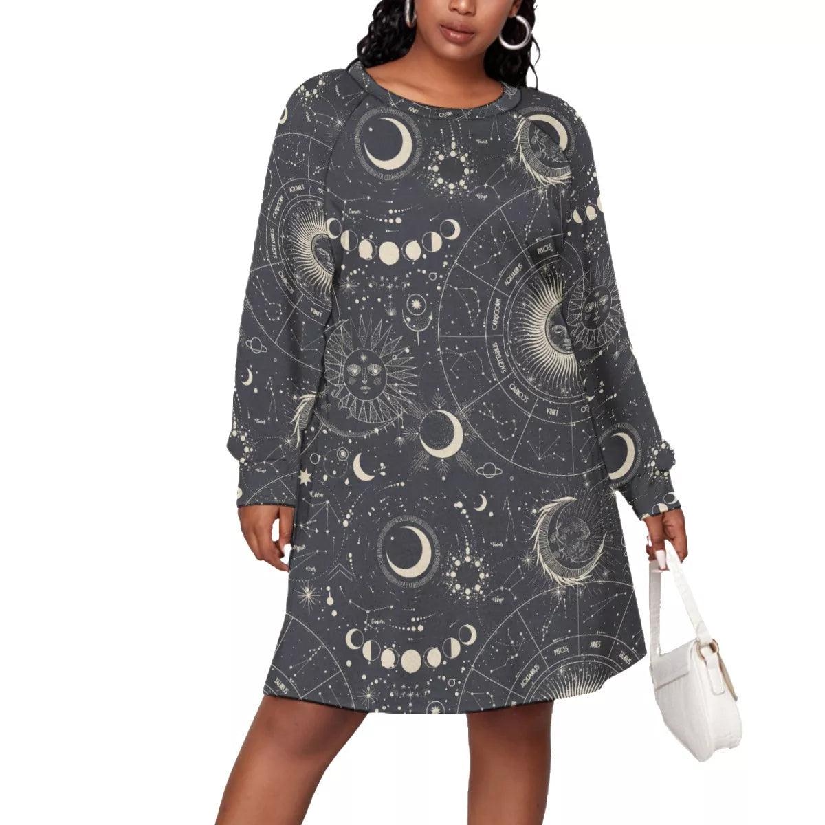 Women's Dress With Raglan Sleeve (Plus Size) - Elementologie