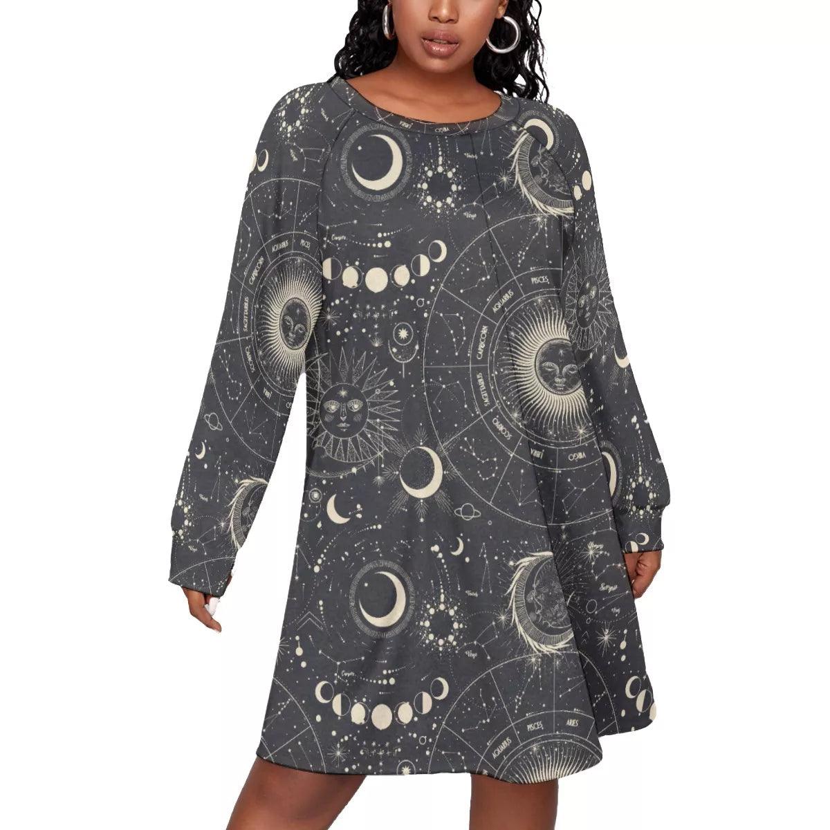 Women's Dress With Raglan Sleeve (Plus Size) - Elementologie