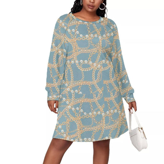 Women's Dress With Raglan Sleeve (Plus Size) - Elementologie