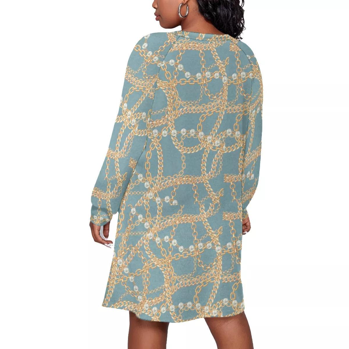 Women's Dress With Raglan Sleeve (Plus Size) - Elementologie