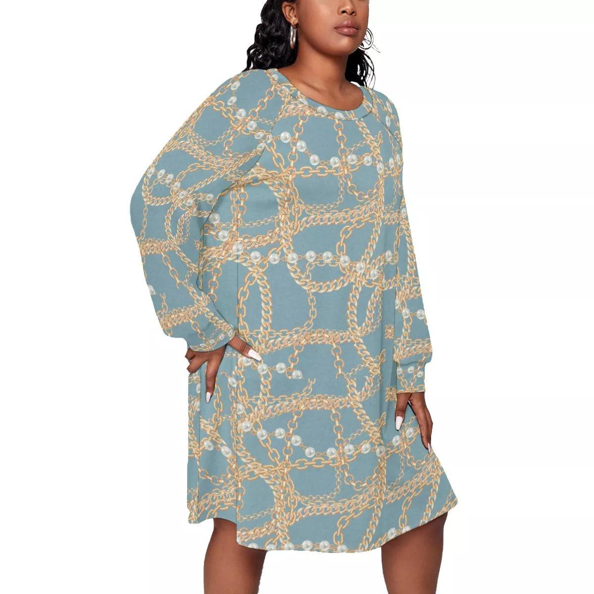 Women's Dress With Raglan Sleeve (Plus Size) - Elementologie