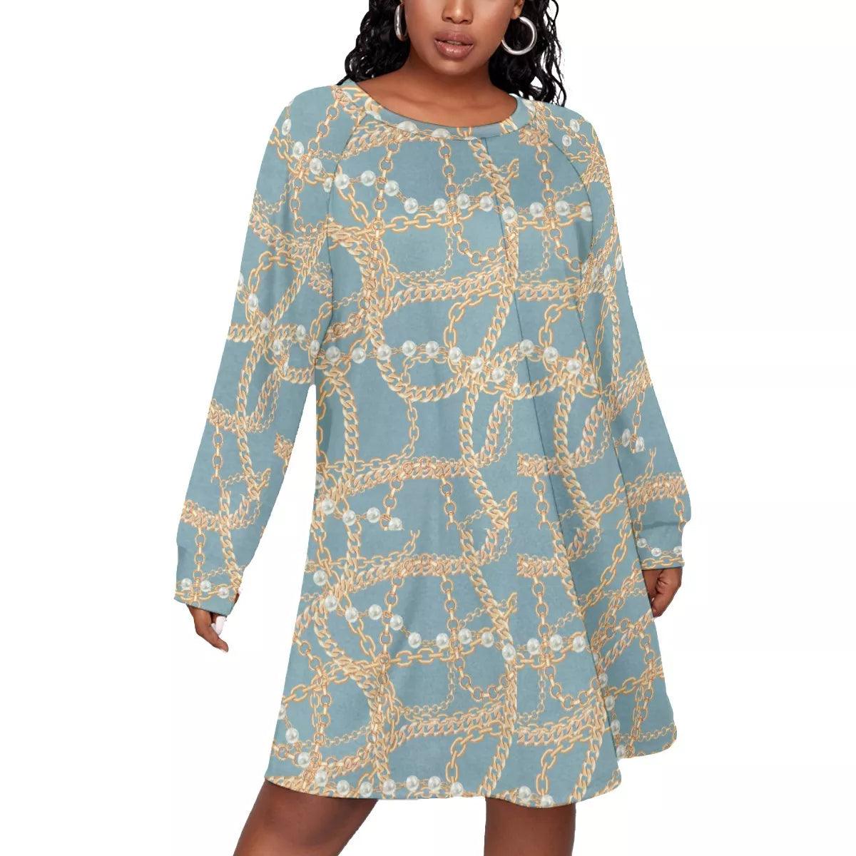 Women's Dress With Raglan Sleeve (Plus Size) - Elementologie