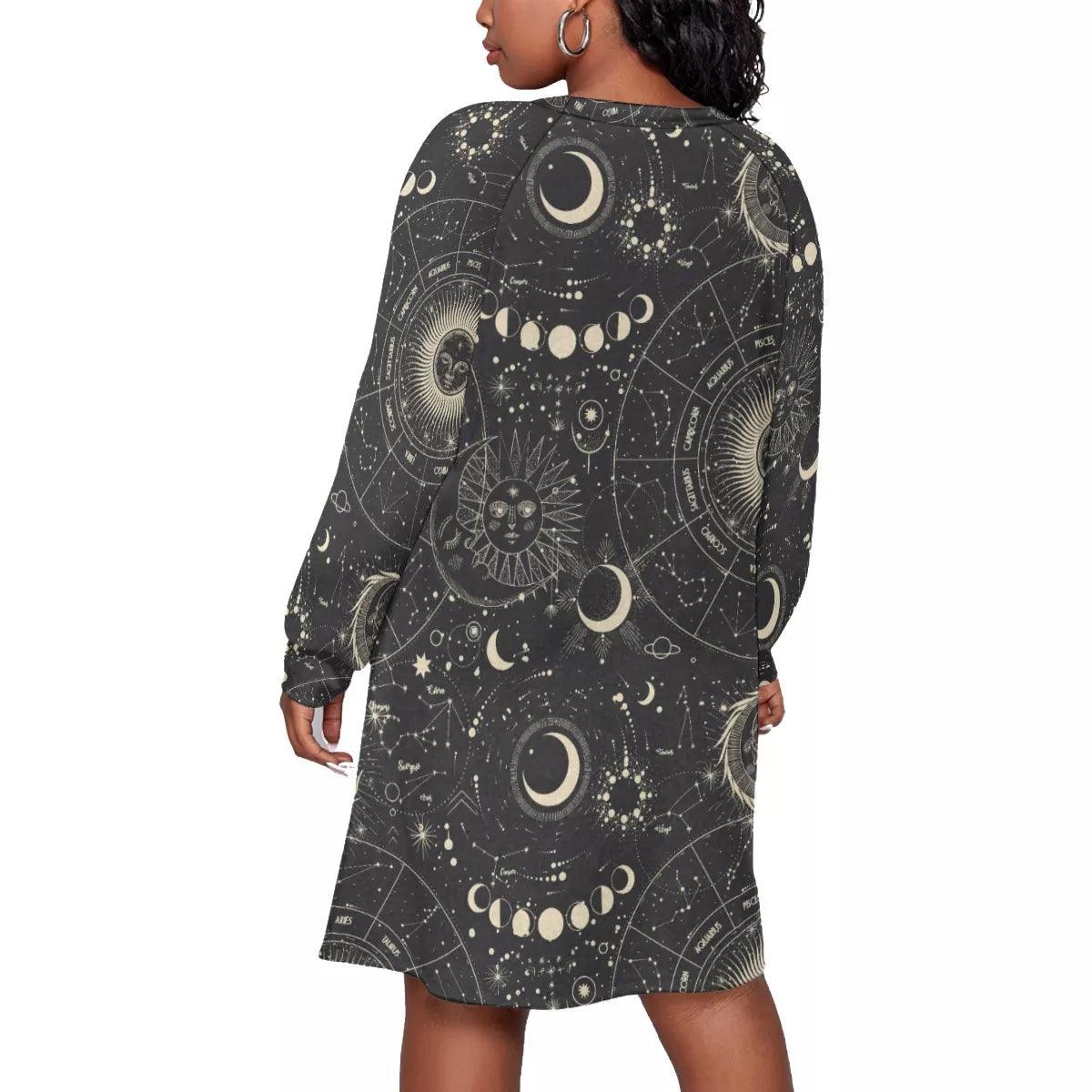 Women's Dress With Raglan Sleeve (Plus Size) - Elementologie