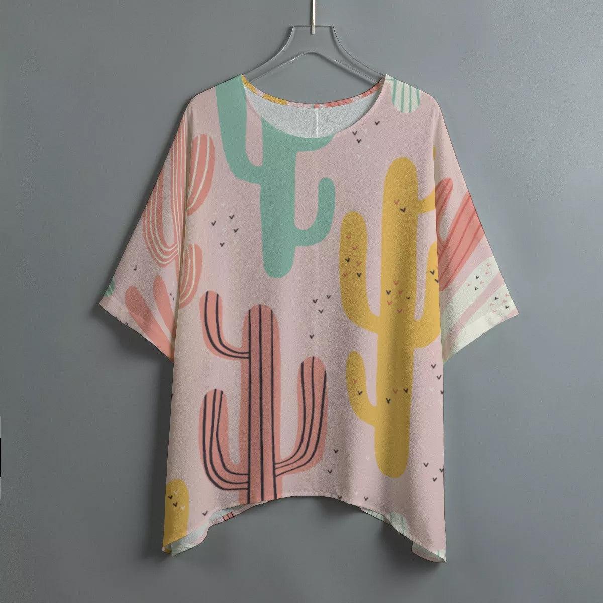 Women's Bat Sleeve Shirt-Pastel Desert - Elementologie