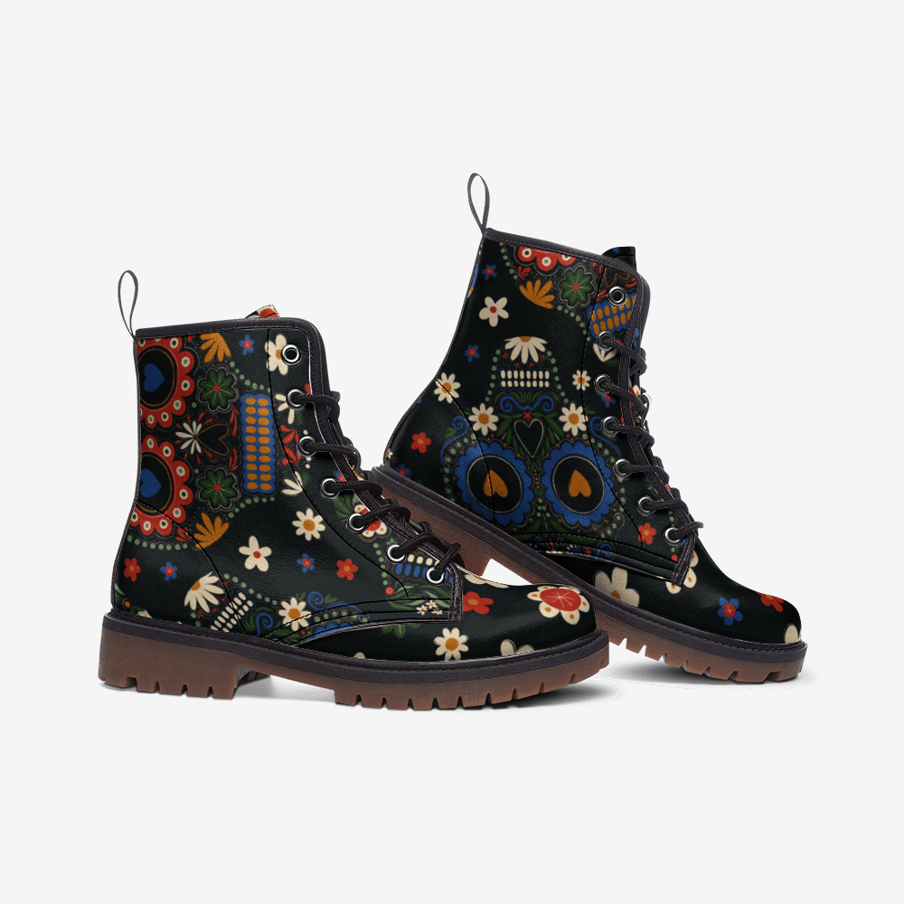 Unisex Boots-Sugar Skulls by Edward Martin - Elementologie