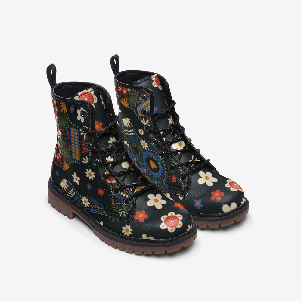 Unisex Boots-Sugar Skulls by Edward Martin - Elementologie