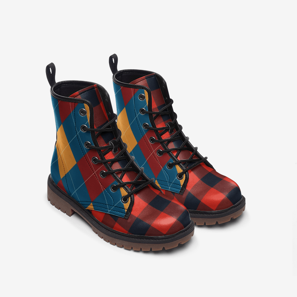 Unisex Boots-Varsity Plaid - Elementologie