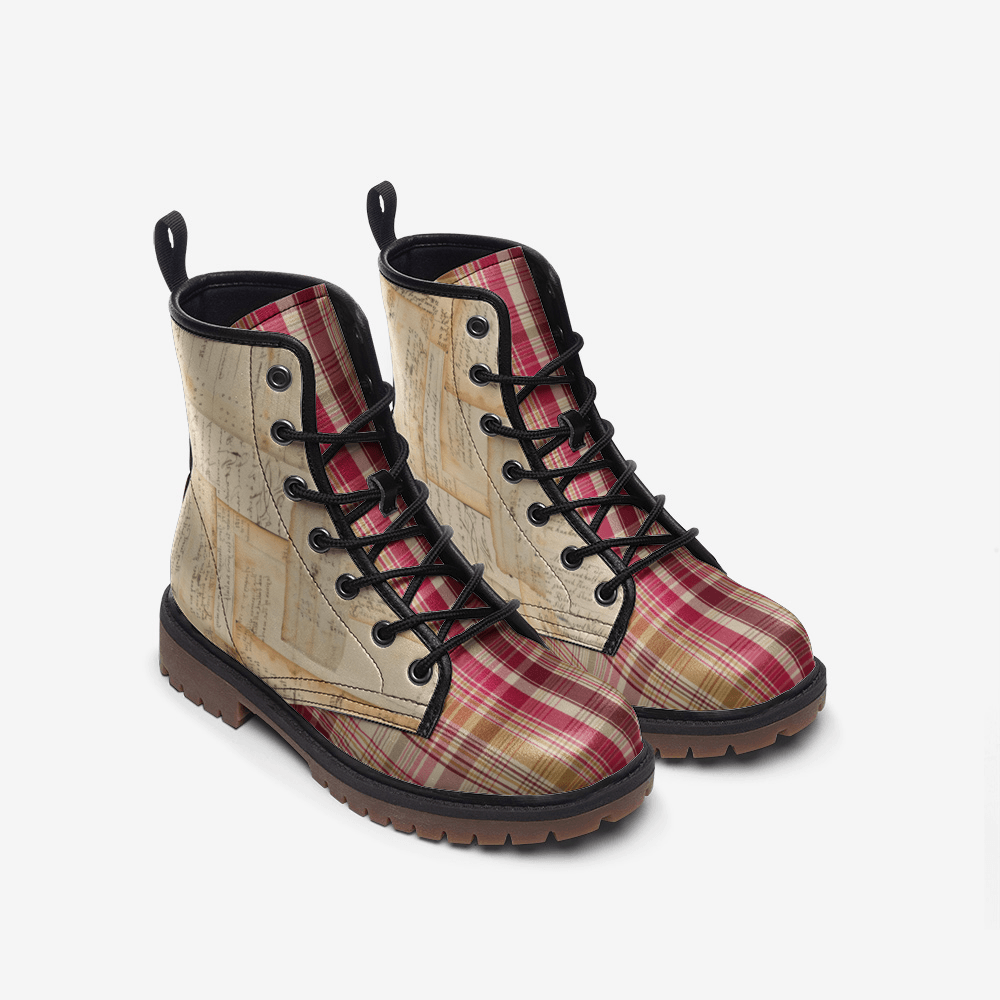 Unisex Boots-Vintage Plaid - Elementologie