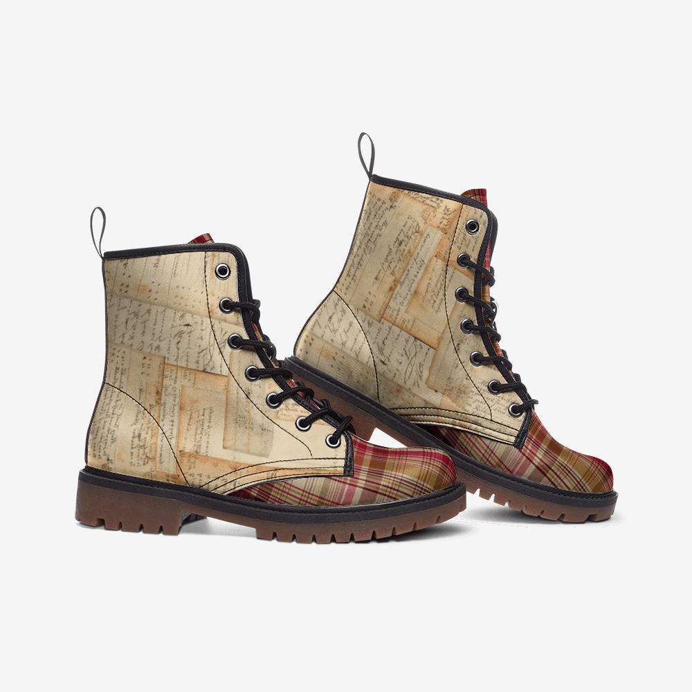 Unisex Boots-Vintage Plaid - Elementologie