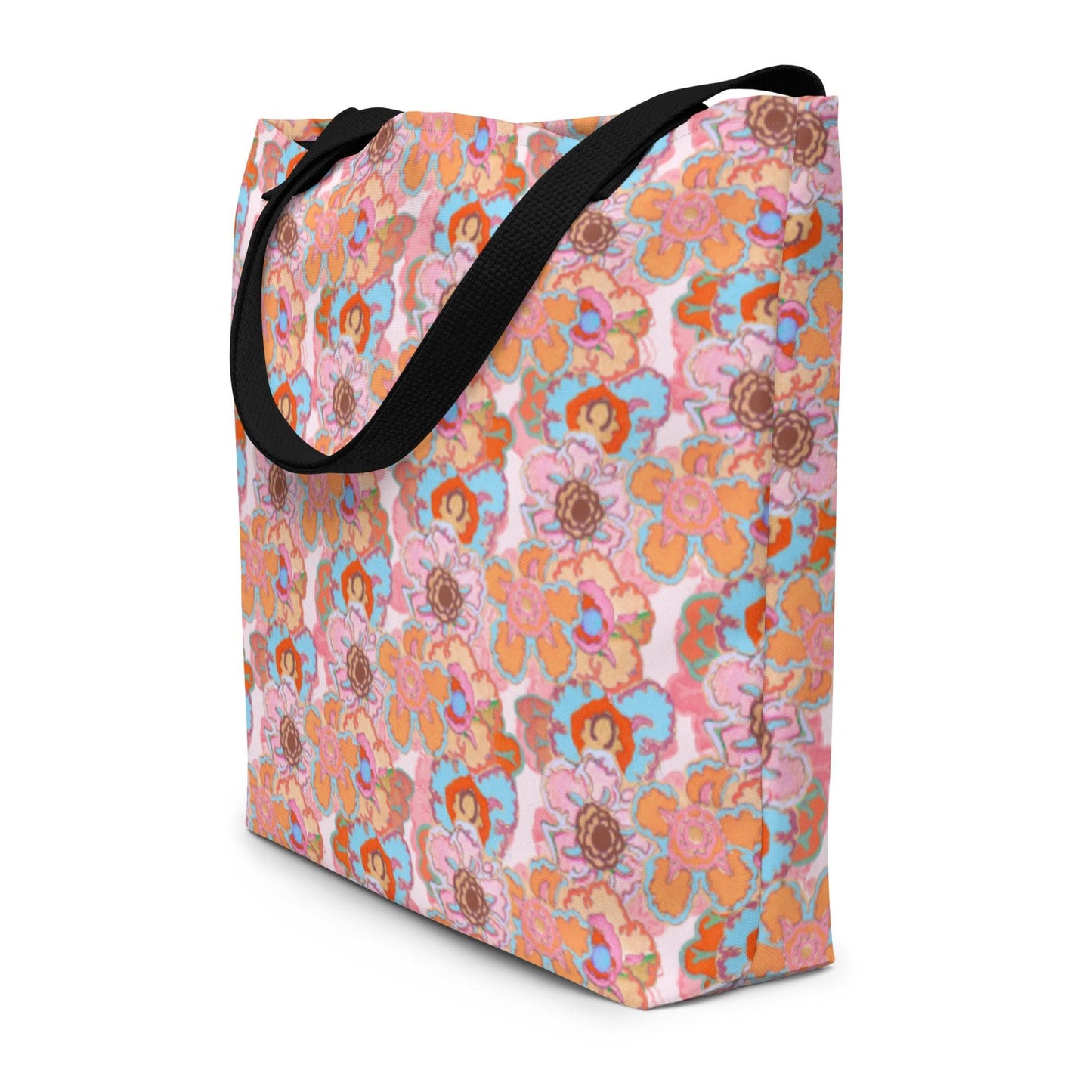 Large Tote Bag-Art Deco Floral - Elementologie