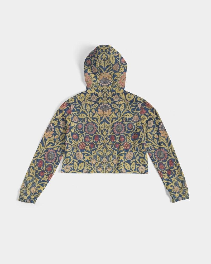 Women's Cropped Hoodie-William Morris Botanical - Elementologie