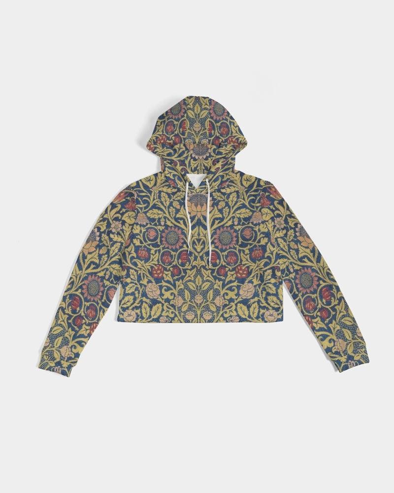 Women's Cropped Hoodie-William Morris Botanical - Elementologie