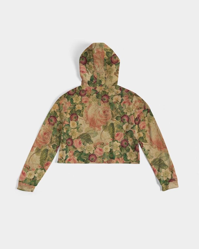 Women's Cropped Hoodie-Vintage Garden - Elementologie