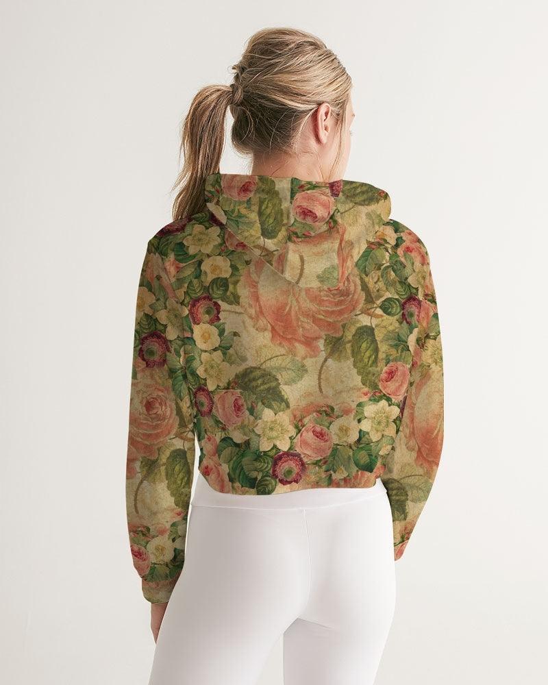 Women's Cropped Hoodie-Vintage Garden - Elementologie