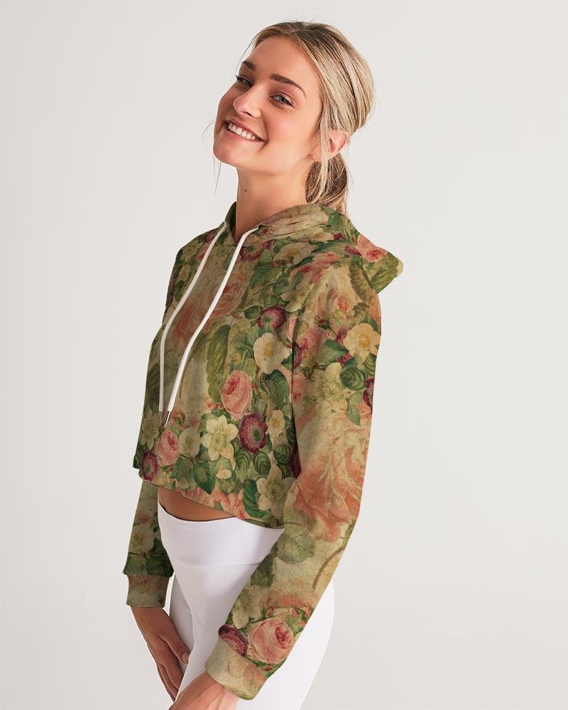 Women's Cropped Hoodie-Vintage Garden - Elementologie