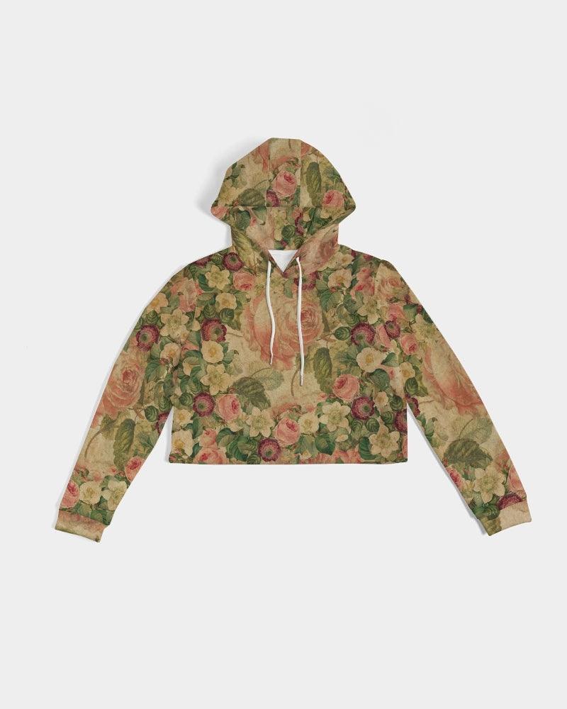 Women's Cropped Hoodie-Vintage Garden - Elementologie